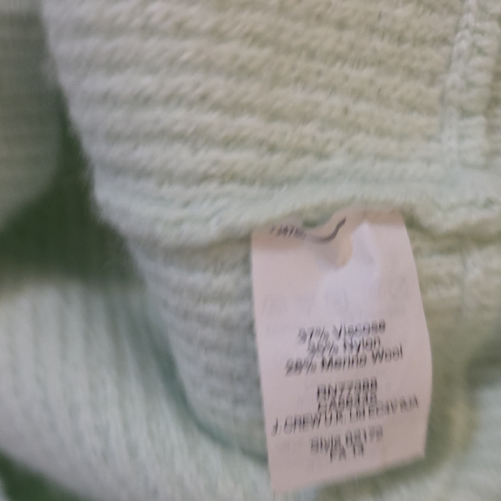 LOFT Mint Green Crew Neck Wool Blend Sweater Sz‎ Med - Picture 3 of 6